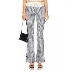 Lioness on pointe pants Black and White Gingham Flares low rise Revolve M